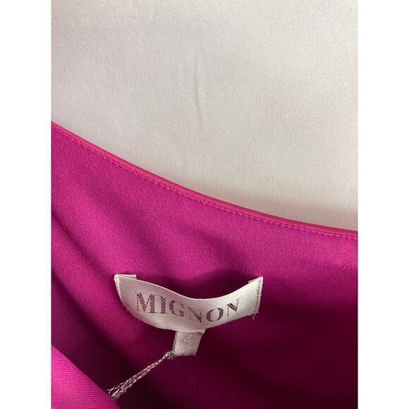 NWT Mignon Beaded One Shoulder Satin Cocktail Dress 4 - Picture 3 of 5